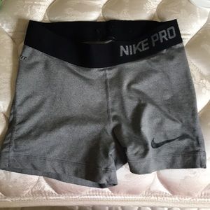 Grey Nike pro compression shorts